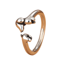 Anillo de mujer en forma de teckel Anillo abierto ajustable Talla universal Aleación de cobre Diseño de animal adorable Para amantes de los perros 3