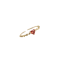 Anillo delgado abierto ajustable de aleación con cristal rojo en forma de corazón y aro decorado Joyería de lujo para mujeres 1