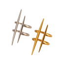 Anillo doble de tendencia para mujer 4,2 x 1,7 cm Tamaño ajustable Acero inoxidable Anillo abierto con línea paralela Joyería moderna 3