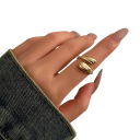 Anillo Orgánico Ajustable de Tamaño Aleación Moderno Sencillo de Boda Fiesta Anillo de Mujer Joyería Accesorio de Regalo 4