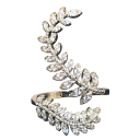 Anillo Universal Ajustable para Mujeres en Forma de Hoja Espiral Diseño Abierto Bronce Acero Inoxidable Brillante Circonita Cubica Joyería de Lujo 1