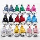 Ankel sneakers med kardborreband för docka Textilsneakers med två band och vit sula Storlek 5 cm Lätt att ta på 11