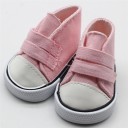 Ankel sneakers med velcro til dukken Tekstilsko med to remme og hvid sål Størrelse 5 cm Nem påsætning 5