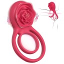 Anneau vibrant en silicone avec womanizer en forme de rose 10 modes de vibration chargement USB étanche emballage discret 2