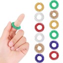 Anneaux de massage par acupression 12 pcs Pour le massage des doigts Anneaux à ressort avec picots en acier inoxydable Diamètre extérieur 3 cm 1