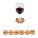 Anneaux en liège pour verre avec inscription 6 pcs 1