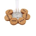 Anneaux en liège pour verre avec inscription 6 pcs 2
