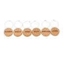Anneaux en liège pour verre avec inscription 6 pcs 3