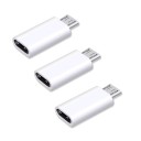 Αντάπτορας Micro USB σε USB-C 3 τμχ Αντάπτορες για φόρτιση τηλεφώνου με καλώδιο USB-C Υποδοχή Micro USB αρσενικό Υποδοχή USB-C θηλυκό Μικρές 1