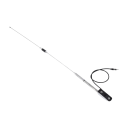 Antenna per moto per radio audio e navigazione lunghezza 119 cm adattatore 10,3 mm argento con base e cavo per ricezione AM e FM per moto 2
