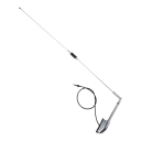 Antenna per moto per radio audio e navigazione lunghezza 119 cm adattatore 10,3 mm argento con base e cavo per ricezione AM e FM per moto 4