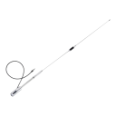 Antenna per moto per radio audio e navigazione lunghezza 119 cm adattatore 10,3 mm argento con base e cavo per ricezione AM e FM per moto 6