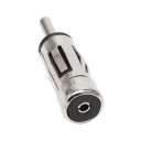 Antennisovitin ISO DIN autoradioon Sovitin antennin ja radion liittimen välille Metallirunko PVC-osilla Mitat 4 x 0,9 cm 5