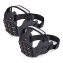 Anti-slip Crampons for Heel of Shoes with Steel Spikes Heel Attachment 26 x 9.6 cm with Reflective Strap Black 1 Pair for Ice and Snow 1