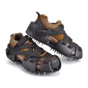 Anti-Slip Shoe Covers with 32 Steel Spikes Size EU 38–45 Rubber Crampons with Adjustable Straps Black 1 Pair for Ice and Snow 6