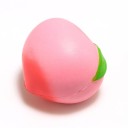 Anti-stress squeeze peach for hand tension relief Soft toy made of PU material Pink with green leaves Size 10 x 9 cm 5