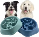 Anti-synke skål 19x23x5cm til katte og hunde med indvendige fremspring for at kontrollere hurtig fodring, forhindre mad i at synke, ergonomisk design 3