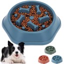 Anti-synke skål 19x23x5cm til katte og hunde med indvendige fremspring for at kontrollere hurtig fodring, forhindre mad i at synke, ergonomisk design 4