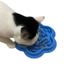 Anti-synke skål formet som en blomst 23x23x2,5 cm til katte og hunde med indvendige fremspring, en sikker skål med et ergonomisk design og nem vedligeholdelse, der fremmer langsom fødeindtagelse. 2