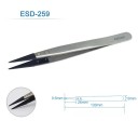 Antistatisk pincet ESD-259 med flade, udskiftelige plasthoveder og håndtag i rustfrit stål til service af ure og elektroniske komponenter 2