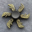 Αντιστρες μεταλλικός fidget spinner με διακοσμητικό σχέδιο Περιστρεφόμενο παιχνίδι για τα δάχτυλα για την ανακούφιση της έντασης Παλιού χρυσού 3
