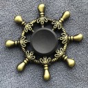 Αντιστρες μεταλλικός fidget spinner με διακοσμητικό σχέδιο Περιστρεφόμενο παιχνίδι για τα δάχτυλα για την ανακούφιση της έντασης Παλιού χρυσού 11