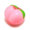 Antistresová mačkací broskev do ruky pro uvolnění napětí Měkká hračka z materiálu PU Růžová se zelenými lístky Rozměr 10 x 9 cm 1