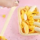 Antistress knijp banaan om spanning te verlichten Rekbaar speeltje voor in de hand van zacht rubber Realistische uitstraling van half gepelde fruit 4