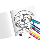 Antistress-Malbuch Stress Relief mit niedlichen Motiven 20×20 cm einfache Bilder zum Ausmalen für Kinder und Erwachsene 3