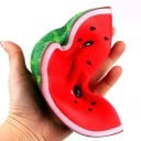 Antistress-Melonen-Squishy Spielzeug in Form eines Stücks mit niedlichem Gesicht Zur Spannungsreduktion und Entspannung Material PU Abmessungen 16 x 8 3