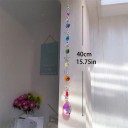 Apanhador de sol arco-íris suspenso 40 cm Decoração em cristal com estrelas e luas Pendura para janela ou varanda 3