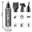 Aparador elétrico de pelos 4 em 1 recarregável por USB 13x2,4 cm com ecrã LCD para nariz, ouvidos, sobrancelhas, barbas e corpo 2