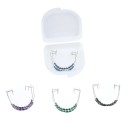 Aparat dentar decorative false dentare 5 x 4,6 cm Păr de răsucire cu cârlig și fir metalic Ornament dentar temporar cu cutie 3