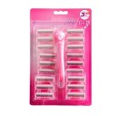 Aparelho de barbear feminino com vinte cabeçotes substituíveis em aço inoxidável Lâmina descartável para mulheres com 20 lâminas de substituição 1