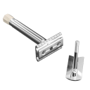 Aparelho de barbear masculino 10,4 x 4,1 cm Liga de zinco Cabeça substituível com cinco lâminas Aparato manual para barbear suave e preciso 3