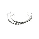 Aparelho dentário decorativo falso 5 x 4,6 cm Par de aparelhos com gancho e fio metálico Adorno dental temporário com caixa 10