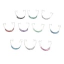 Aparelho dentário decorativo falso 5 x 4,6 cm Par de aparelhos com gancho e fio metálico Adorno dental temporário com caixa 6