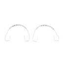 Aparelho dentário decorativo falso 5 x 4,6 cm Par de aparelhos com gancho e fio metálico Adorno dental temporário com caixa 8