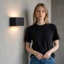 Aplica LED 24 W Grad de protecție IP65 Corp pătrat pe lățime Aluminiu Două module Iluminare sus și jos Lumină caldă 3000 K Pentru fațadă și intrare 4