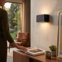 Aplica LED 24 W Grad de protecție IP65 Corp pătrat pe lățime Aluminiu Două module Iluminare sus și jos Lumină caldă 3000 K Pentru fațadă și intrare 7