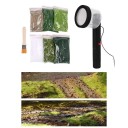 Aplicador de hierba estática 24,5 x 7,3 cm Kit de herramientas para el enverdecer dioramas en modelismo con 6 bolsas de hierba estática y pincel 4