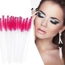 Aplicatoare din plastic pentru rimel 50 buc Perii pentru gene cu mâner lung și subțire Pentru aplicarea rimelului și separarea genelor 12