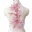 Apliqué de Renda Floral 47 x 16 cm Aplique Bordado em Poliéster Ornamento Decorativo de Renda para Vestidos Blusas Roupa e Artesanato 4