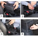 Apoio de braço 31 x 13 x 16 cm para Ford Fiesta MK7 2009–2017 em pele PU e plástico ABS com consola central com USB e caixa de arrumação 2