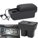Apoio de braço 32 x 15,5 x 14,5 cm para Suzuki Jimny JB74 2019–2024 Caixa de armazenamento Suporte para bebidas Couro PU Plástico ABS 2
