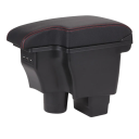 Apoio de braço em pele para Mazda CX-3 e Mazda 2 Skyactiv com USB apoio deslizante com caixa de armazenamento em pele sintética montagem simples acessórios para automóveis 6