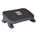 Apoio de pés ergonómico com rolos de massagem Cadeira de pés preta de plástico para mesa Cadeira de pés resistente com elementos de massagem para apoiar a circulação sanguínea Apoio para os pés no escritório para uma postura correta 28 x 7 x 39 cm 1