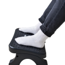 Apoio de pés ergonómico com rolos de massagem Cadeira de pés preta de plástico para mesa Cadeira de pés resistente com elementos de massagem para apoiar a circulação sanguínea Apoio para os pés no escritório para uma postura correta 28 x 7 x 39 cm 2