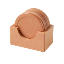 Apoios de copos em madeira com suporte, tapetes térmicos para copos, dimensões 10,6 × 6,7 × 5,6 cm, madeira de noz e faia maciça 3