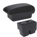 Apoyabrazos 31 x 13 x 16 cm para Ford Fiesta MK7 2009–2017 PU cuero ABS plástico Consola central con USB y caja de almacenamiento + accesorios 4